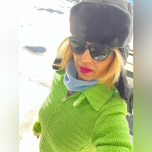 Bogner Neon Green Ski & Snow Jacket Fur Cuffs